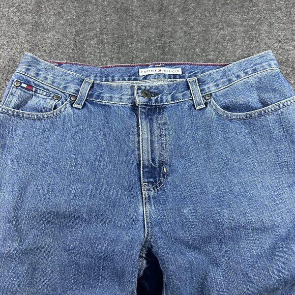Vintage Tommy Hilfiger Jeans Womens 10 Blue Denim Wide Leg Baggy Y2K - Picture 3 of 14
